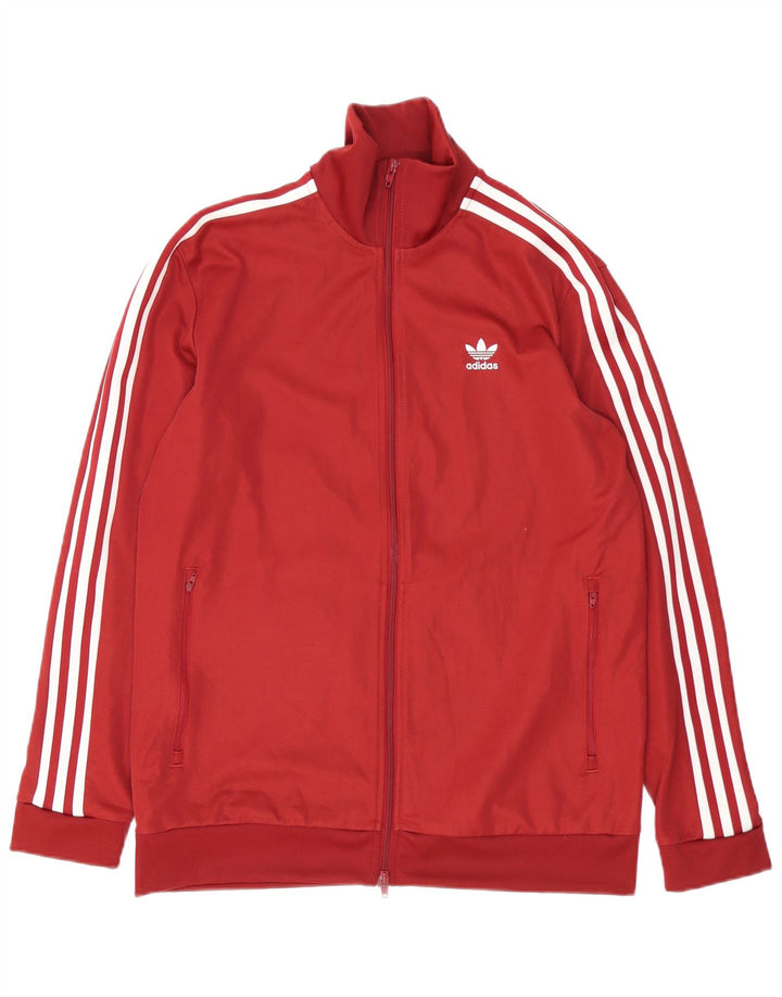 Giacca da ginnastica da uomo Adidas grande in poliestere bordeaux