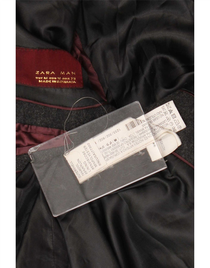 Cappotto doppiopetto da uomo Zara UK 38 Lana grigio medio