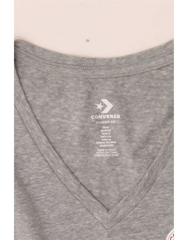 T-shirt Converse da donna dalla vestibilità classica, taglia UK 10, piccola, grigia chiazzata