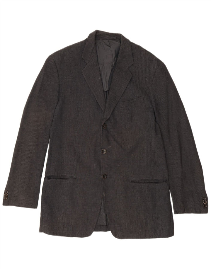 Giacca Blazer da Uomo a 3 Bottoni Armani Collezioni IT 50 Lino Grigio Medio