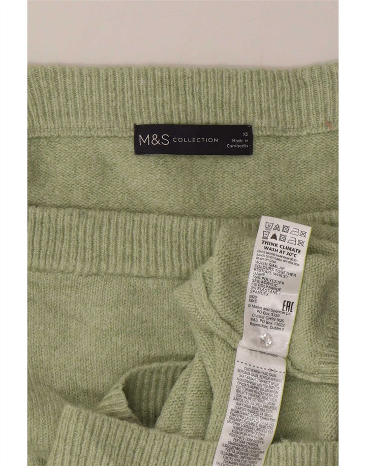 Maglione maglione con scollo a barca da donna Marks & Spencer UK 6 XS poliestere verde