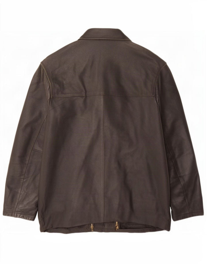 Giacca in pelle vintage da uomo UK 40 grande nera