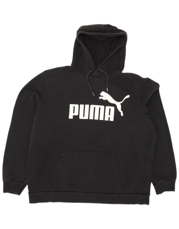Felpa con cappuccio grafica da uomo Puma XL in cotone nero