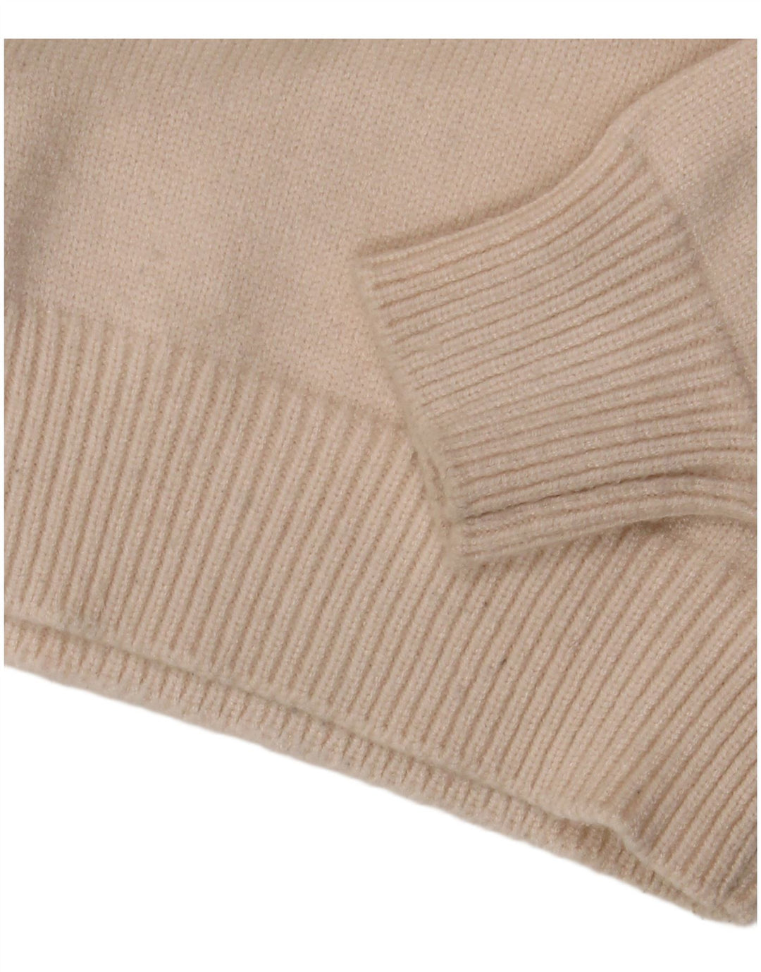 Maglione corto girocollo da donna Zara UK 12 Viscosa bianco sporco medio