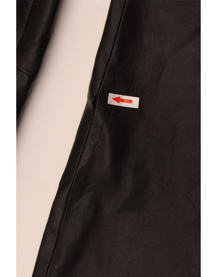 Pantaloni dritti in pelle da uomo Angelo Litrico W38 L30 neri