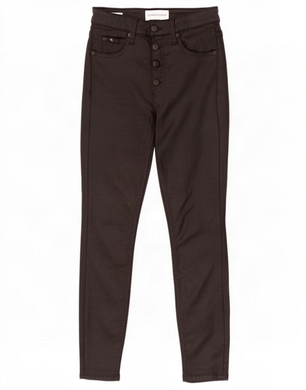 Pantaloni casual skinny da donna Calvin Klein W27 L27 Nero Modale