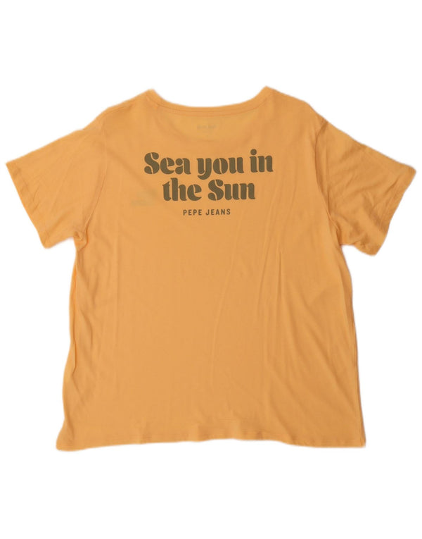 T-shirt grafica da donna PEPE Jeans Top UK 18 XL Giallo