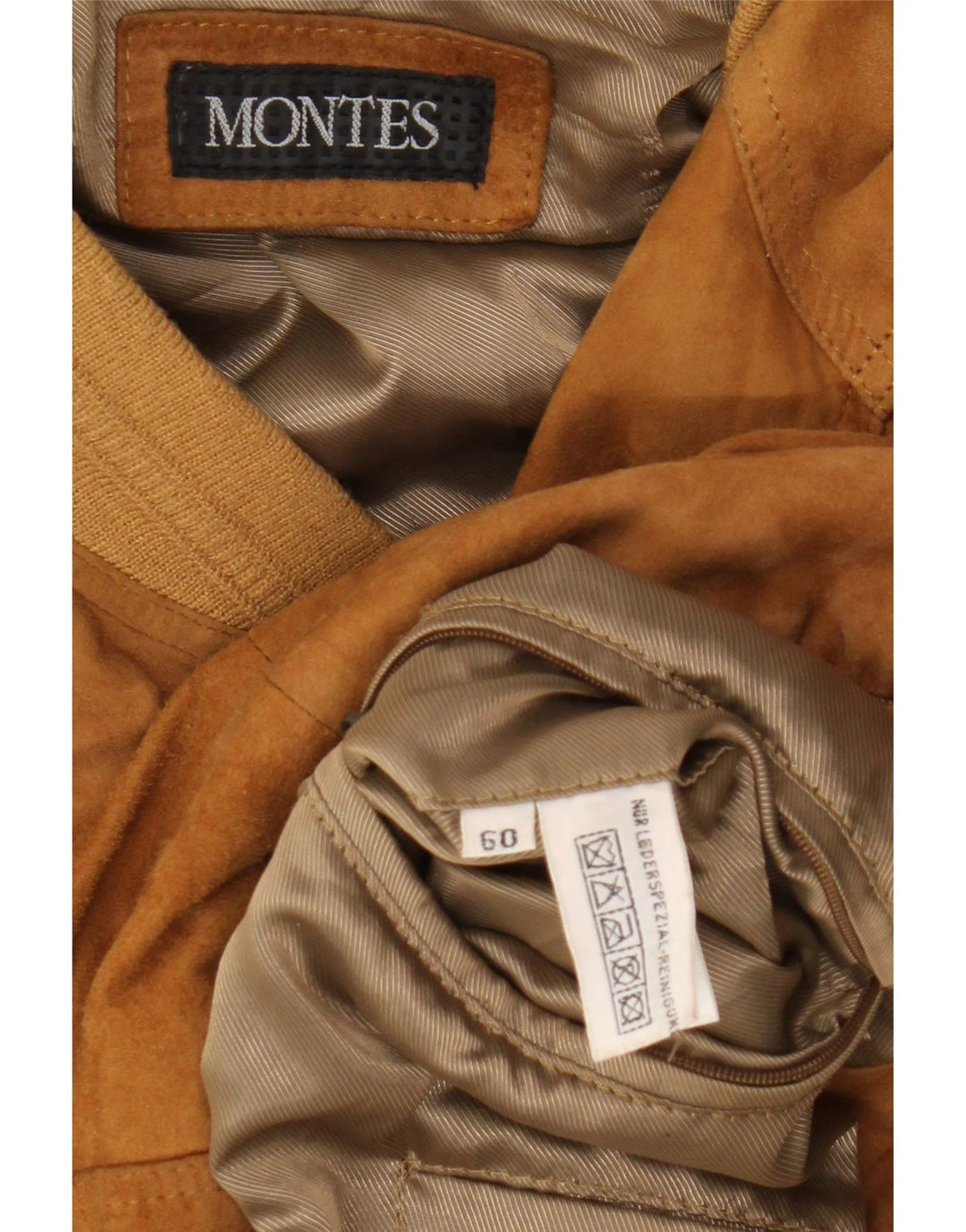 Giacca in pelle bomber da uomo Montes UK 42 XL in pelle marrone