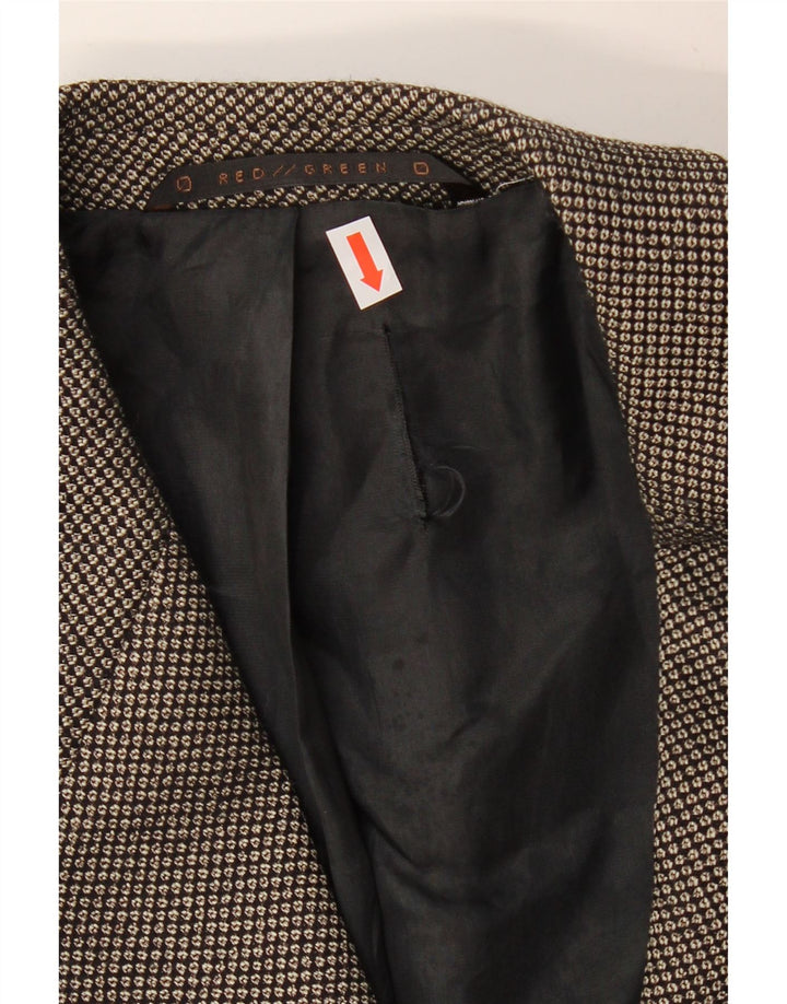REDGREEN Giacca blazer a 3 bottoni da uomo EU 50 grande lana maculata grigia