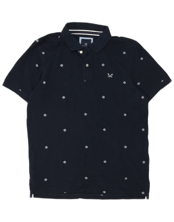 Crew Clothing Polo da uomo grande in cotone maculato blu navy