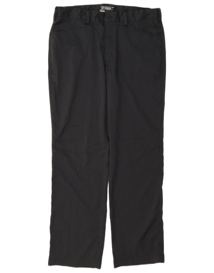 Pantaloni casual dritti da golf Nike da uomo W34 L31 poliestere blu navy
