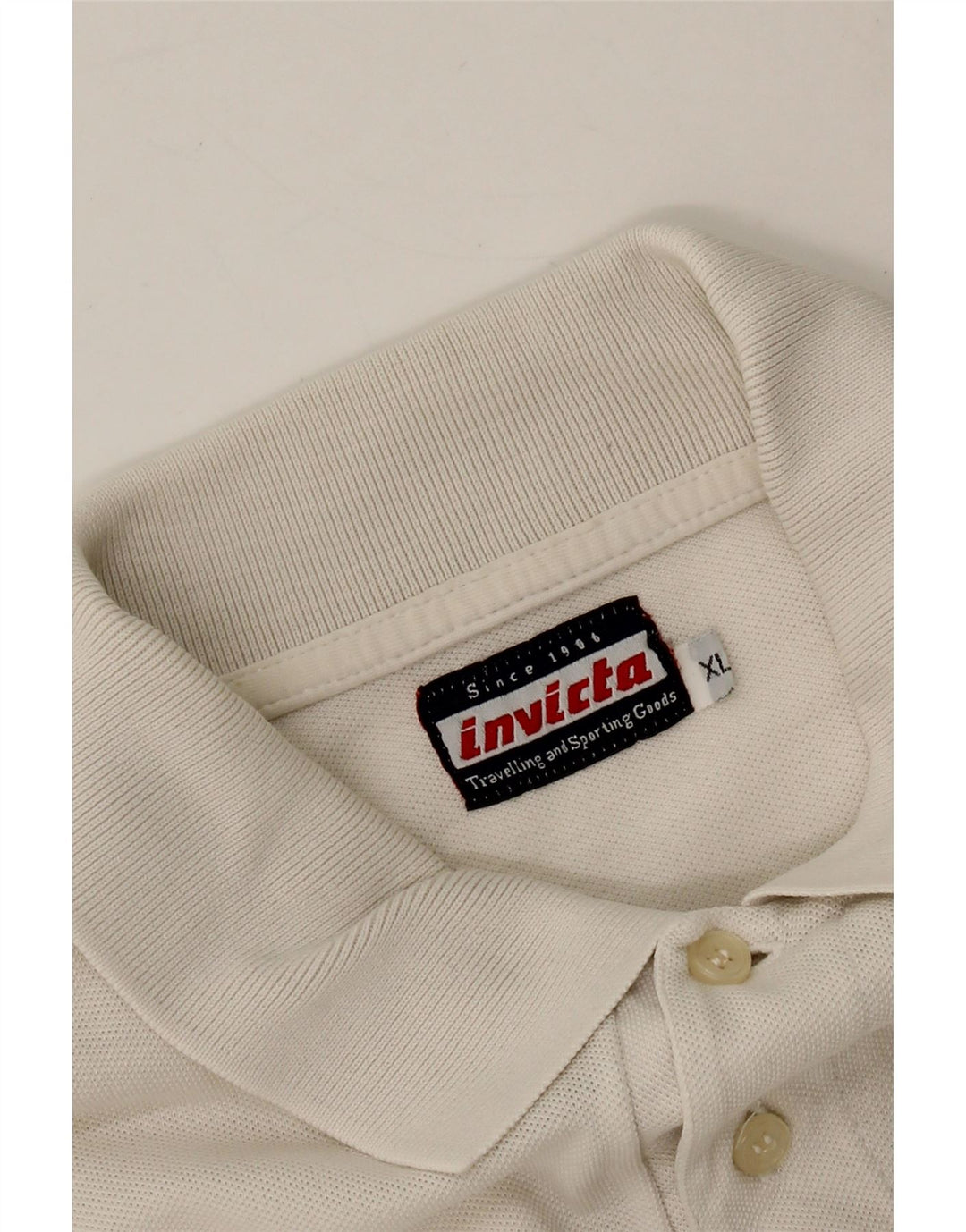 INVICTA Mens Polo Shirt XL White Cotton Vintage Invicta and Second-Hand Invicta from Messina Hembry 