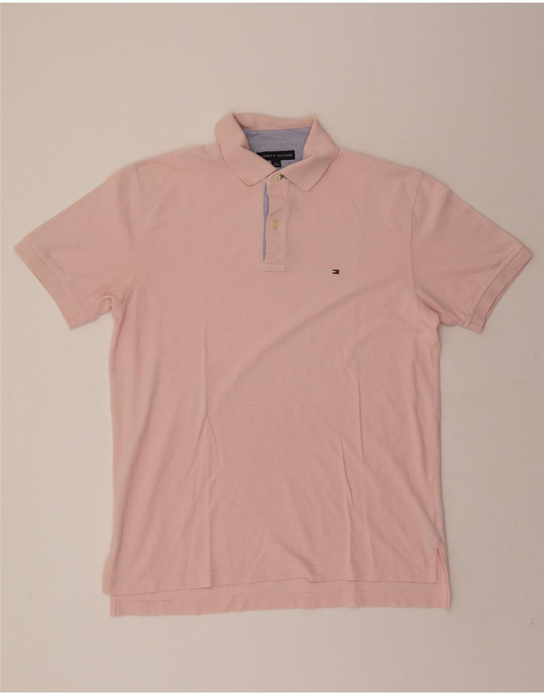 TOMMY HILFIGER Mens Polo Shirt Large Pink Cotton Vintage Tommy Hilfiger and Second-Hand Tommy Hilfiger from Messina Hembry 