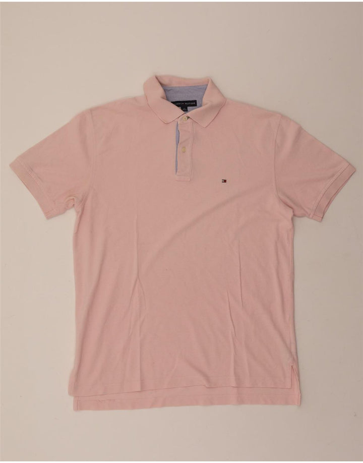 TOMMY HILFIGER Mens Polo Shirt Large Pink Cotton Vintage Tommy Hilfiger and Second-Hand Tommy Hilfiger from Messina Hembry 