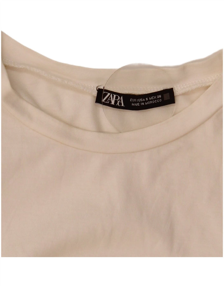 Camicetta Zara Da Donna Top UK 10 Piccola Bianca