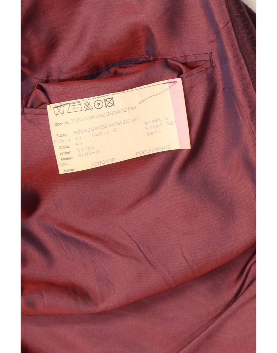 Giacca blazer doppiopetto vintage da donna IT 48 XL viscosa bordeaux