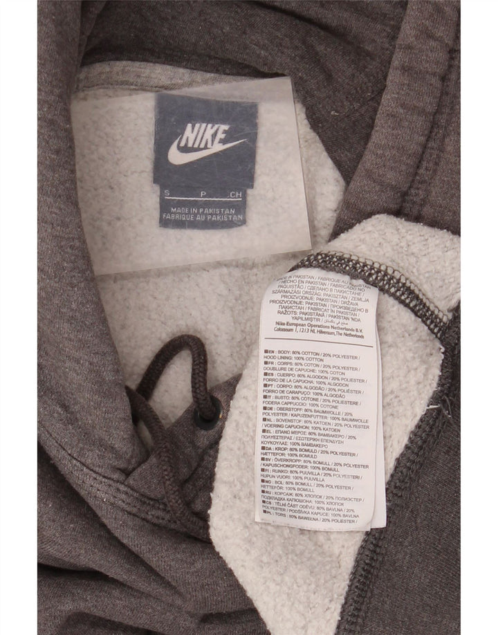 Felpa con cappuccio da uomo Nike Small in cotone grigio