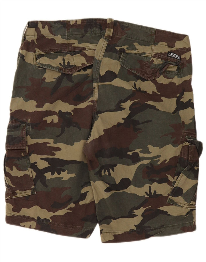 Pantaloncini cargo da uomo Superdry W36 Large Khaki Camouflage Cotton Army