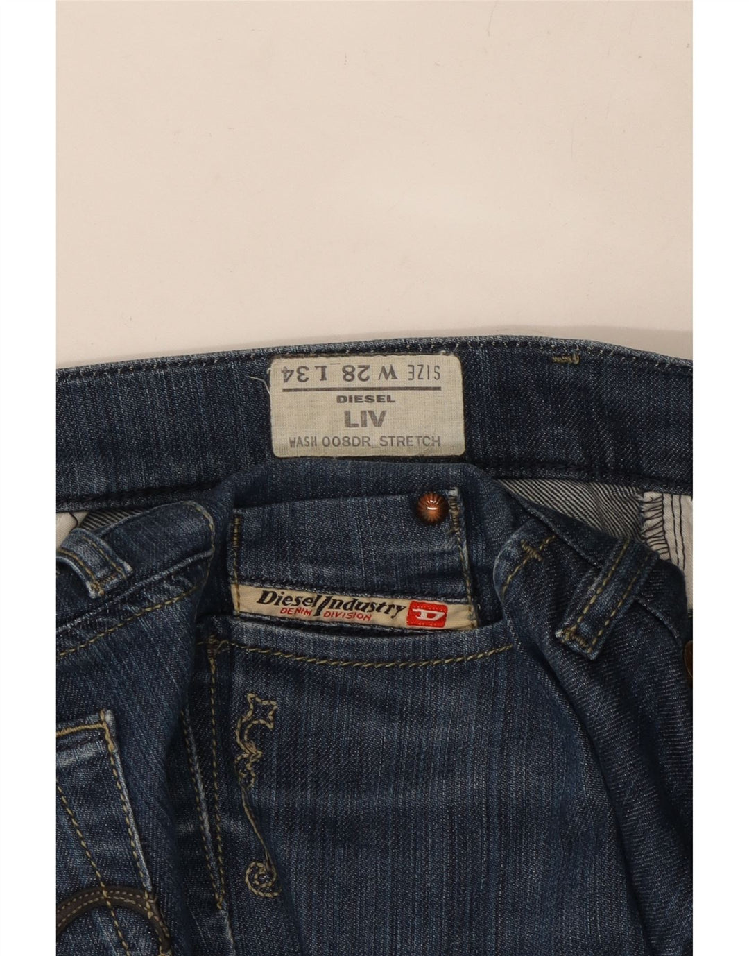 Jeans slim da donna DIESEL Liv W28 L30 cotone blu