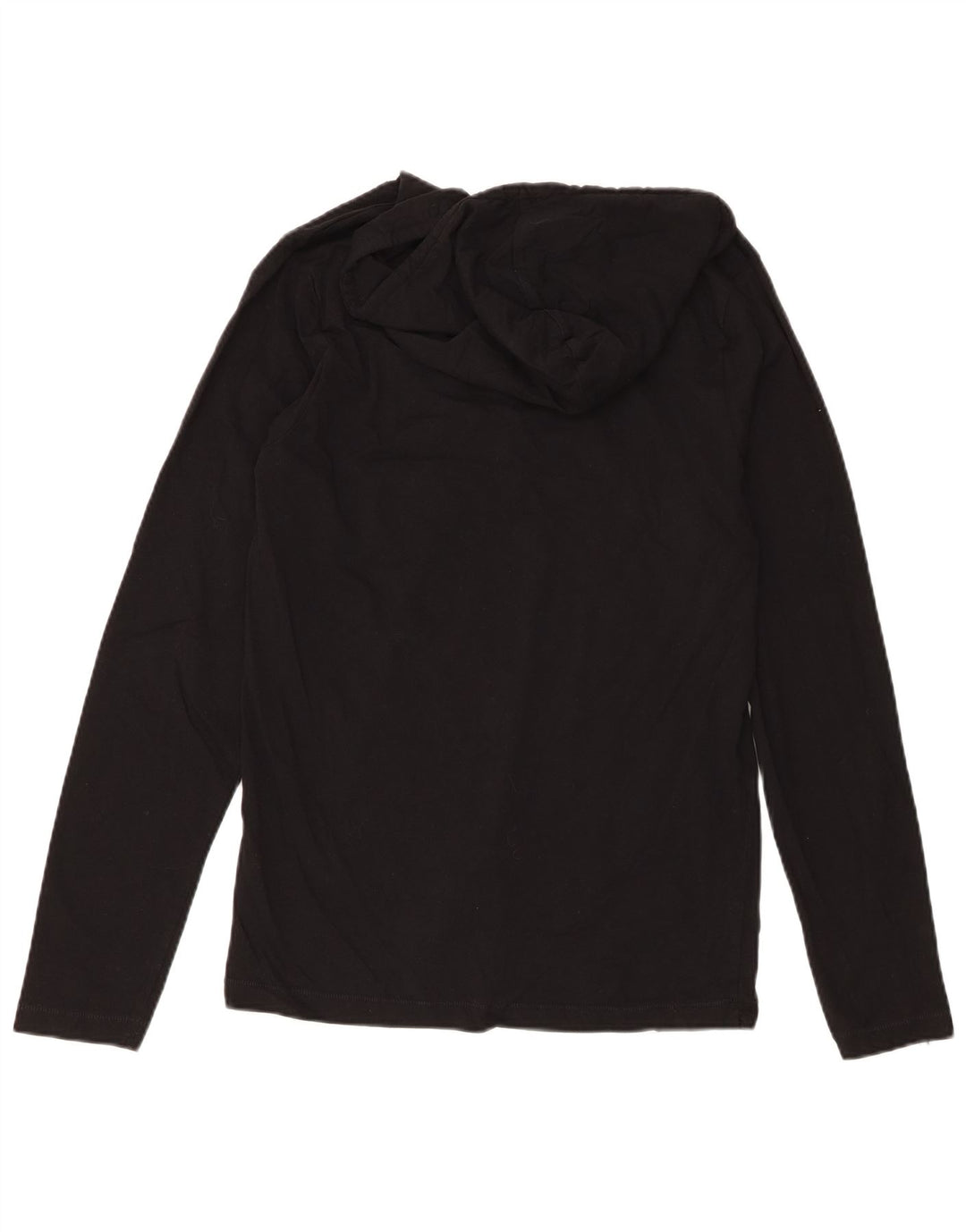 Fcuk Top grafico da uomo con cappuccio a maniche lunghe in cotone nero medio