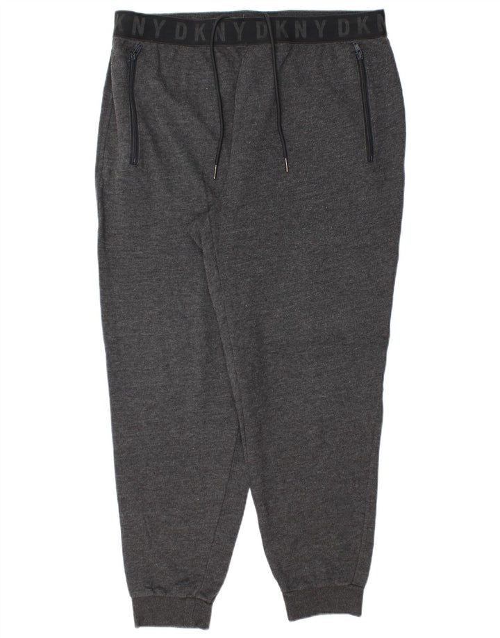 DKNY Mens Tracksuit Trousers Joggers XL Grey Cotton