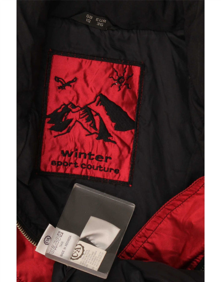 Giacca da sci oversize con cappuccio Rodeo da donna C&A UK 10 Small Red Colourblock