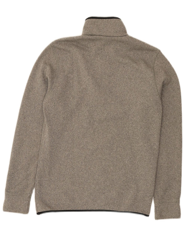 Conte of Florence Felpa con collo con zip da uomo Maglione grigio medio chiazzato