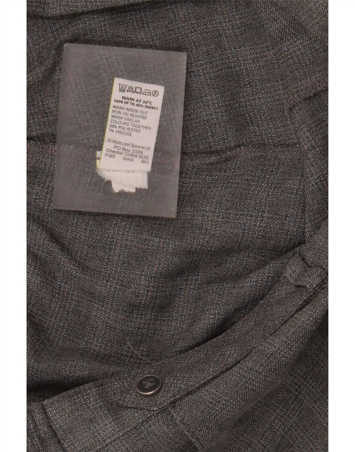 Pantaloni casual da donna Marks & Spencer UK 16 Large W36 L28 a quadri grigi