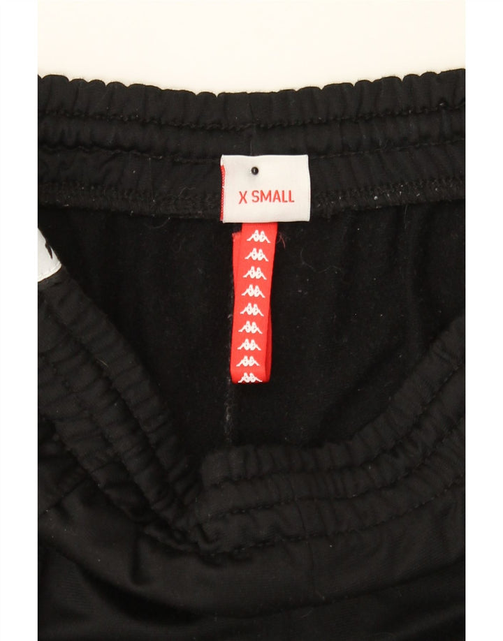 KAPPA Mens Graphic Tracksuit Trousers XS Black Polyester Vintage Kappa and Second-Hand Kappa from Messina Hembry 