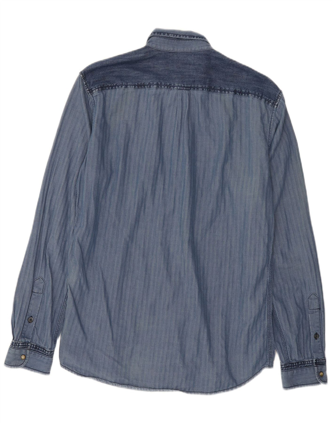 Camicia da uomo Diesel Large in cotone spinato blu navy