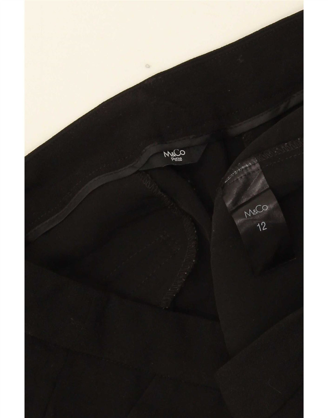 Pantaloni chino slim da donna M&Co UK 12 medi W32 L25 poliestere nero