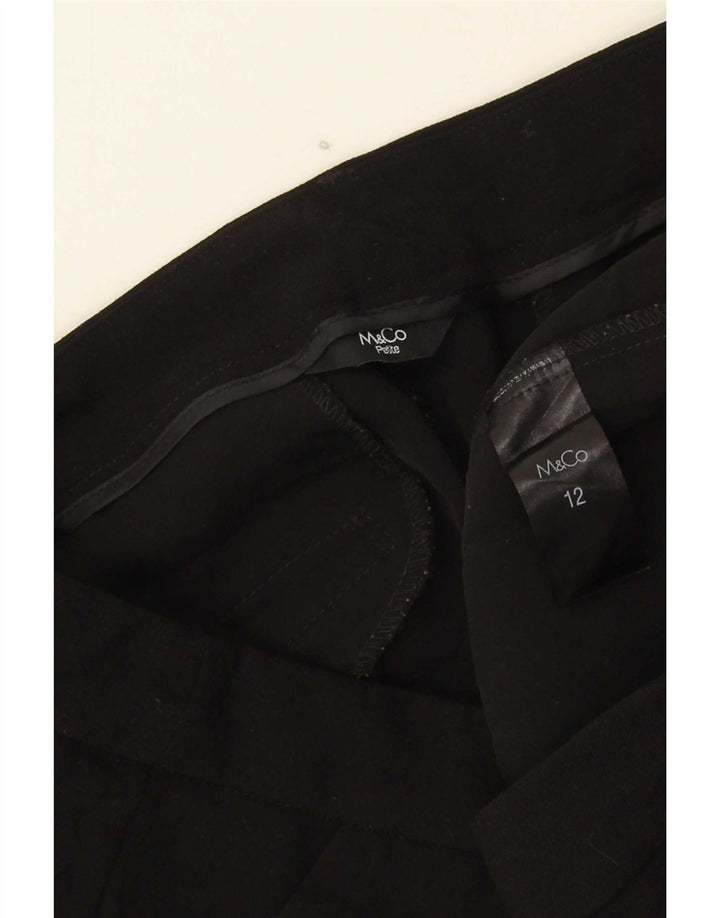 Pantaloni chino slim da donna M&Co UK 12 medi W32 L25 poliestere nero