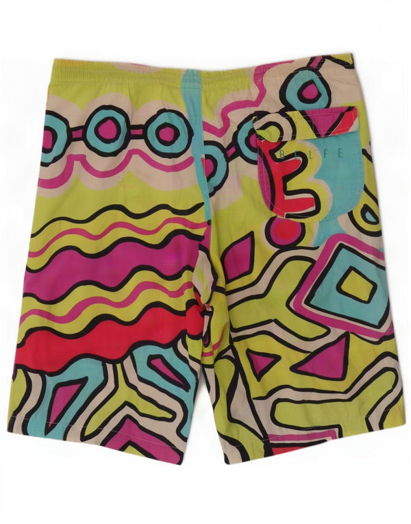 Belfe Pantaloncini da bagno da uomo con motivo astratto W40 XL in cotone multicolore