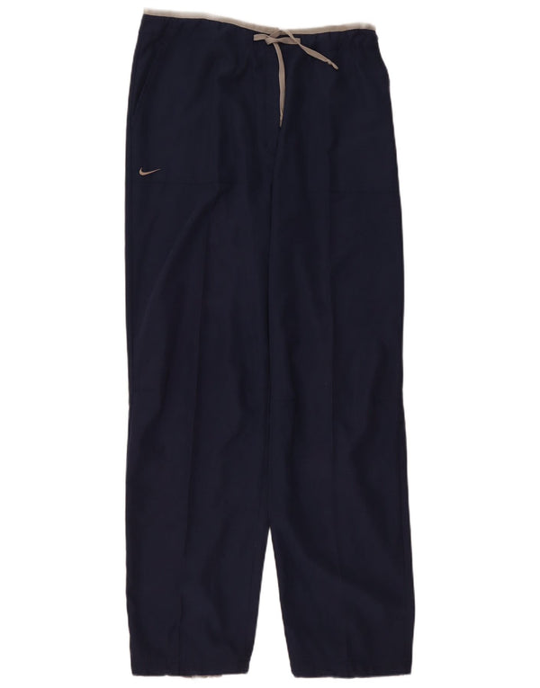 Pantaloni chino dritti da donna Nike UK 16/18 XL W36 L31 poliestere blu navy