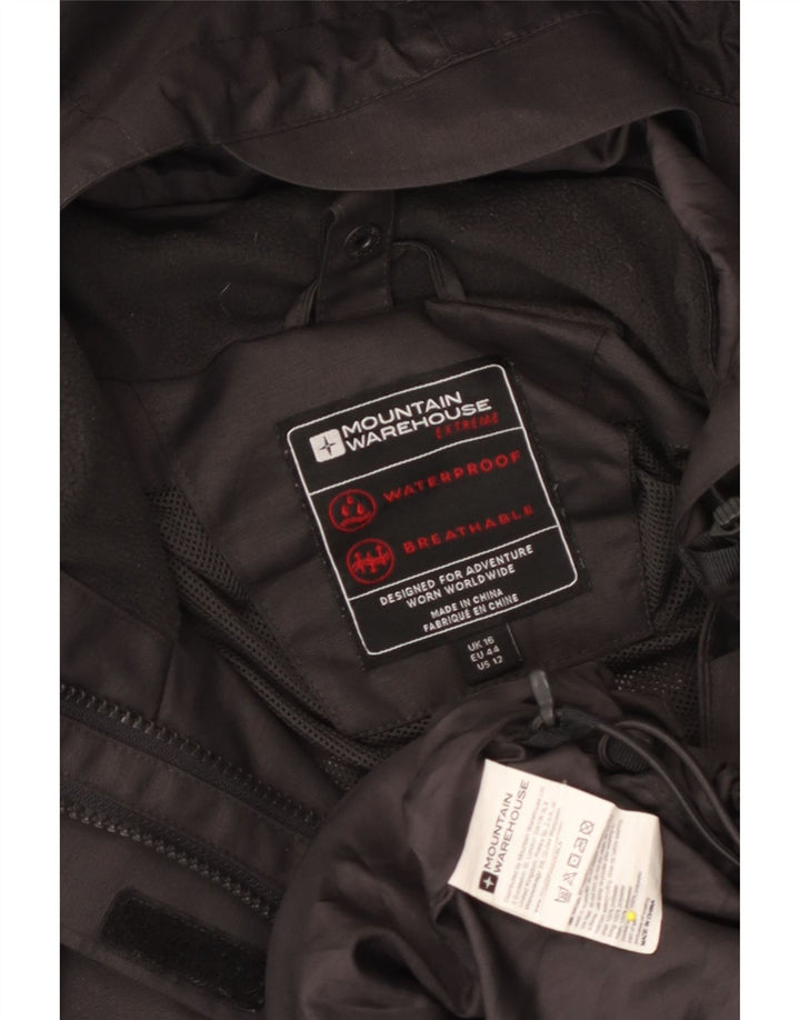 Giacca antipioggia con cappuccio da donna Mountain Warehouse UK 16 grande poliestere nero