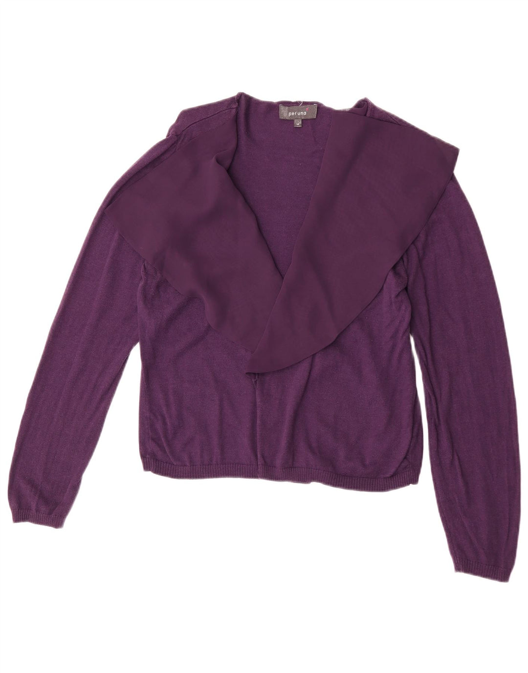 Maglione cardigan aperto da donna Marks & Spencer UK 14 Cotone viola medio