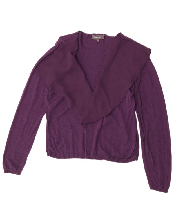 Maglione cardigan aperto da donna Marks & Spencer UK 14 Cotone viola medio