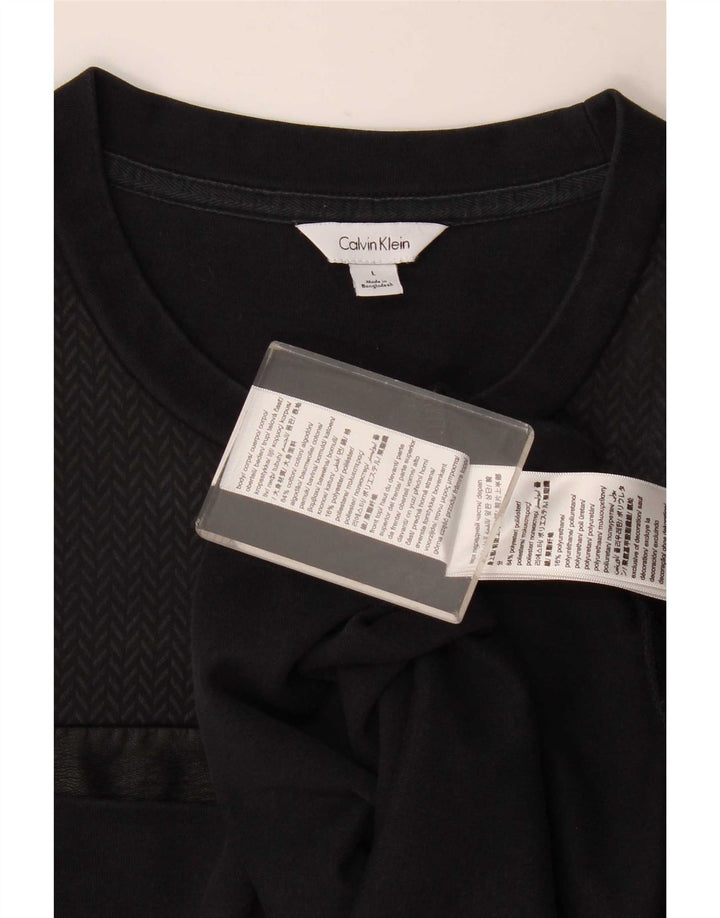 Felpa da uomo Calvin Klein maglione grande cotone nero