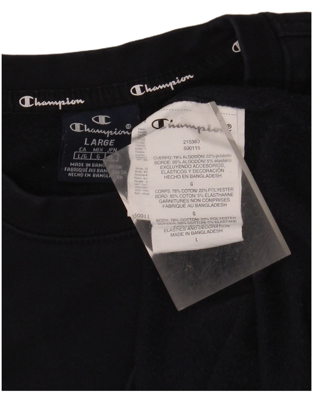 CHAMPION Felpa da uomo Maglione grande in cotone blu navy