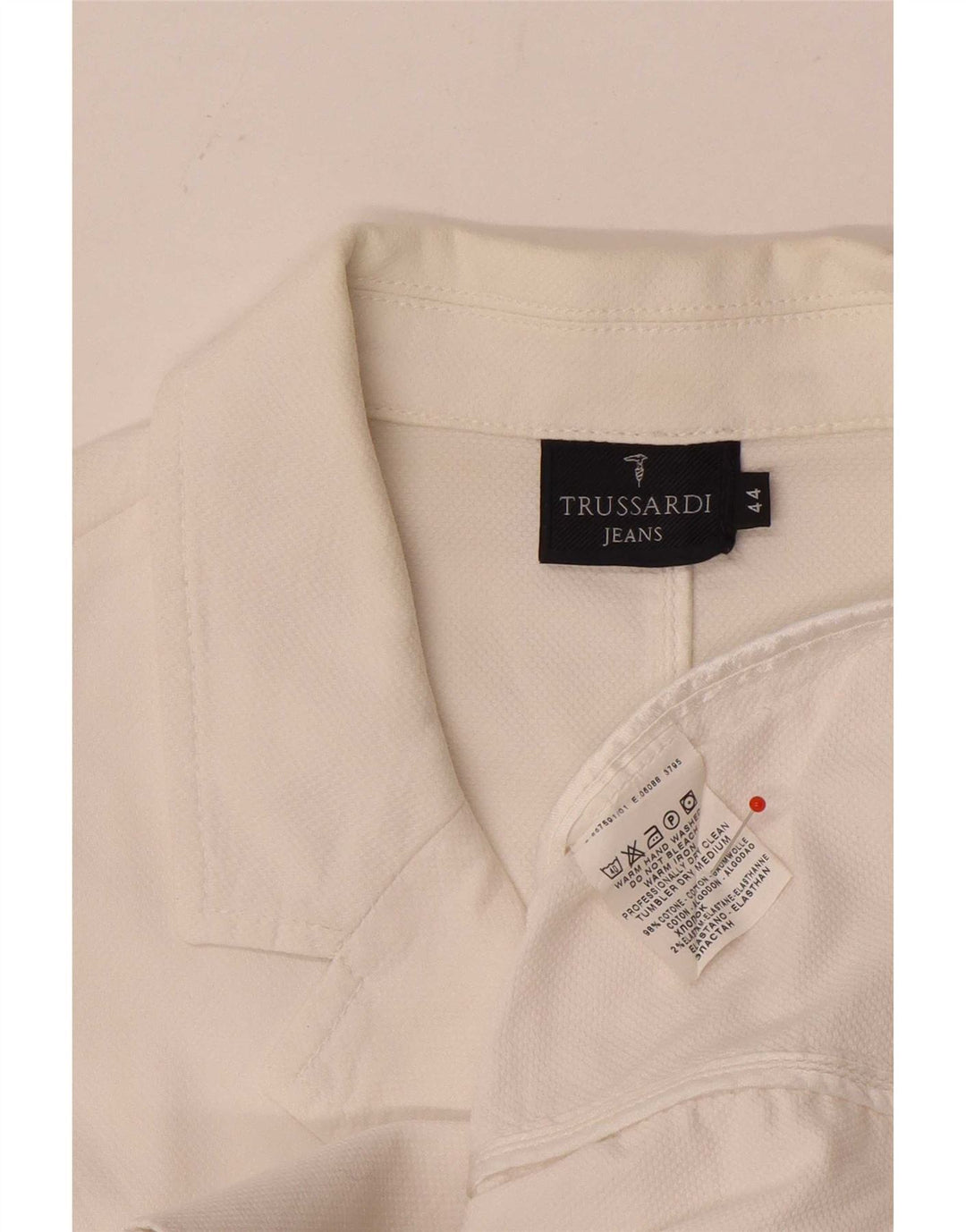 Giacca Blazer 3 Bottoni Donna Trussardi Jeans IT 44 Cotone Medio Bianco