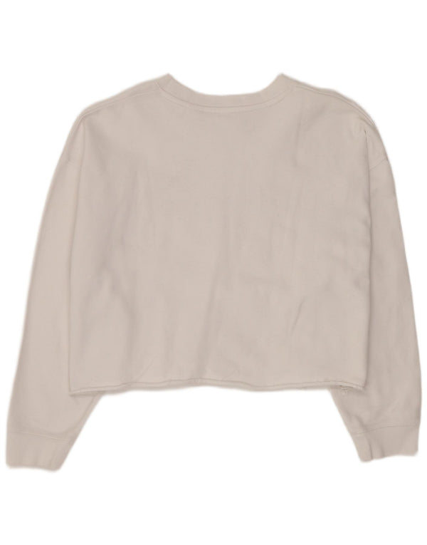 Levi's Donna Felpa Corta Oversize Maglione UK 14 Large White Striped