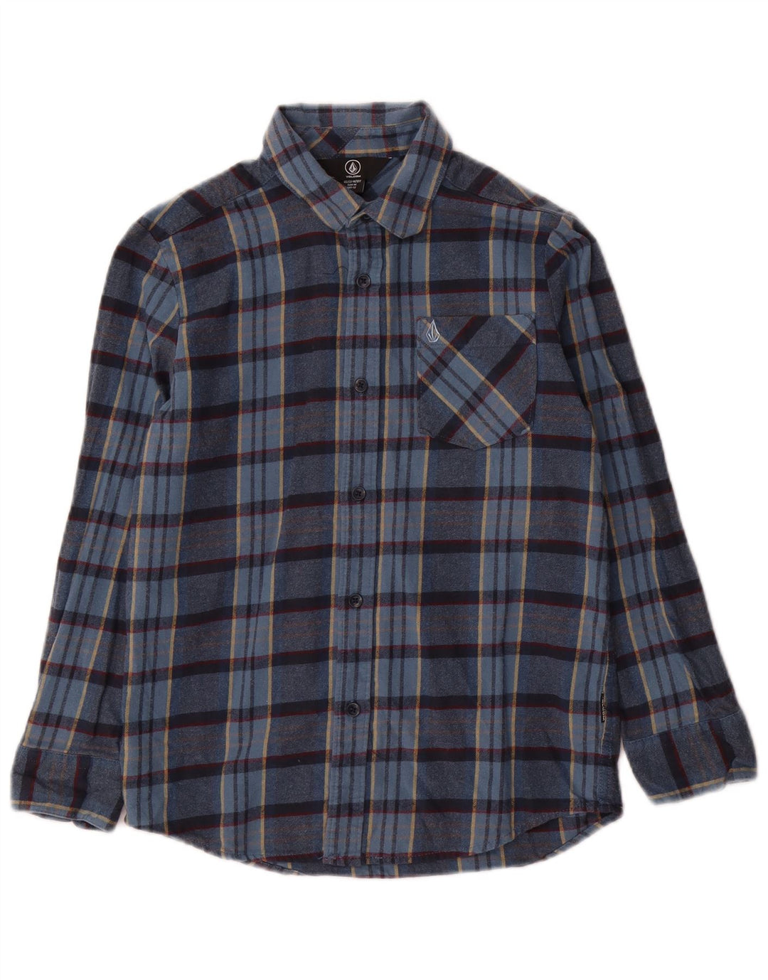 Camicia in flanella da bambino Volcom 9-10 anni in cotone a quadri blu