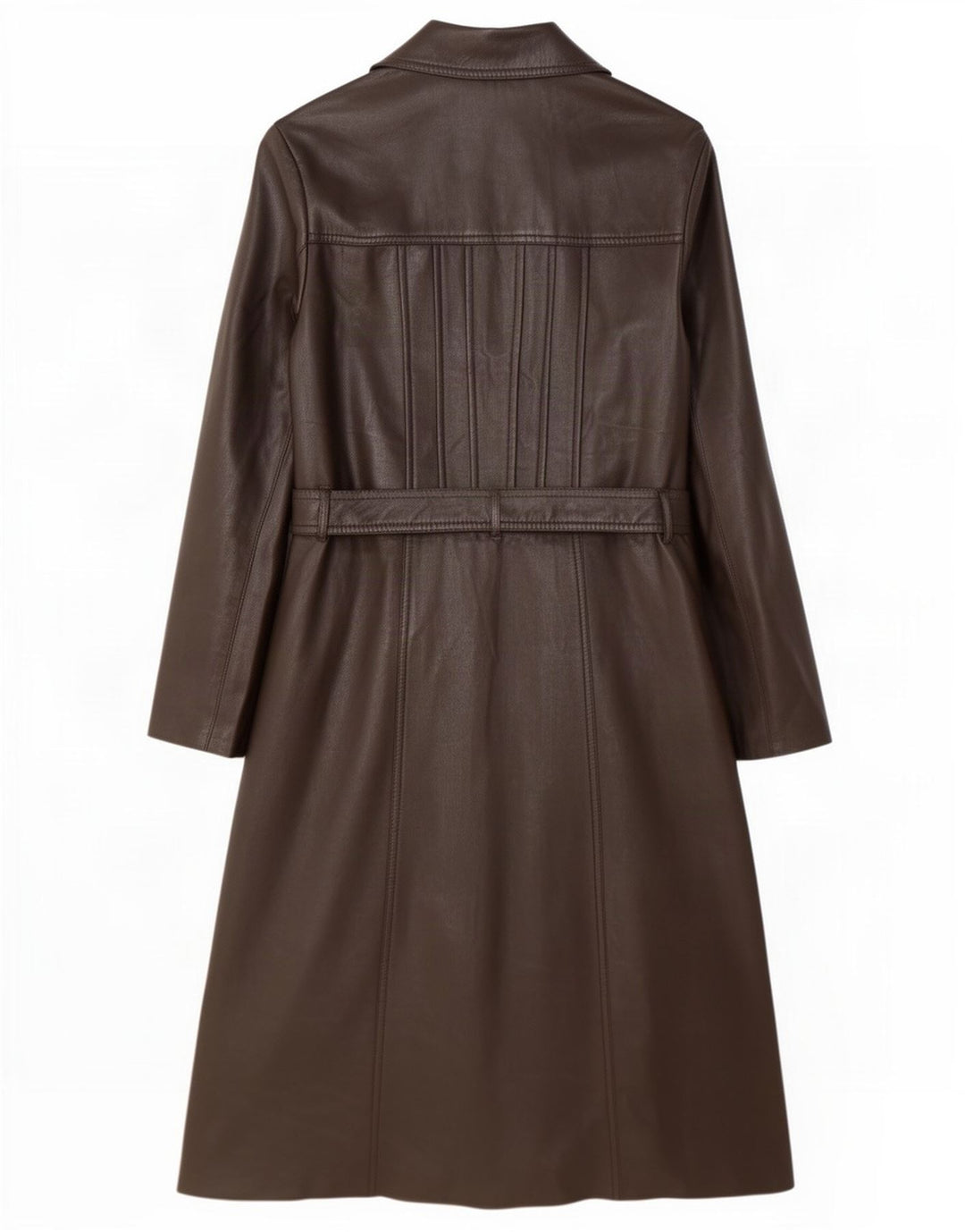 Cappotto in pelle vintage da donna UK 12 Marrone medio