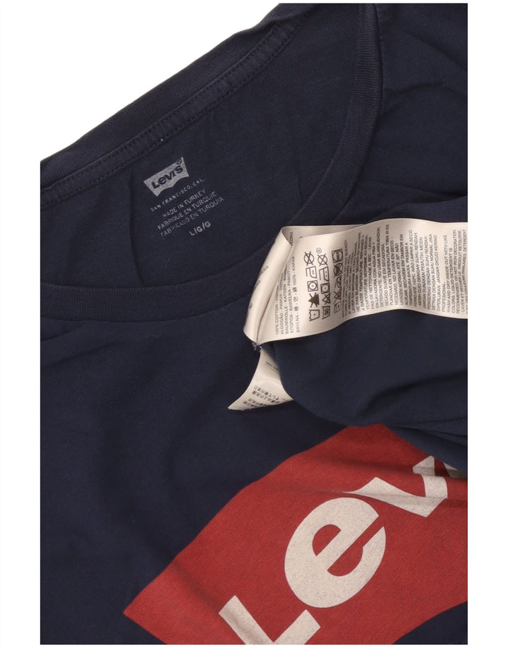 T-shirt grafica da uomo Levi's Top Large in cotone blu navy