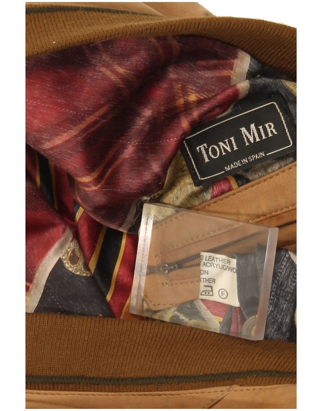 Toni Mir Giubbotto bomber in pelle scamosciata da uomo UK 42 XL Pelle marrone