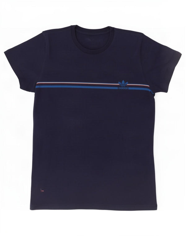 T-shirt da uomo Adidas Top grande a righe blu navy