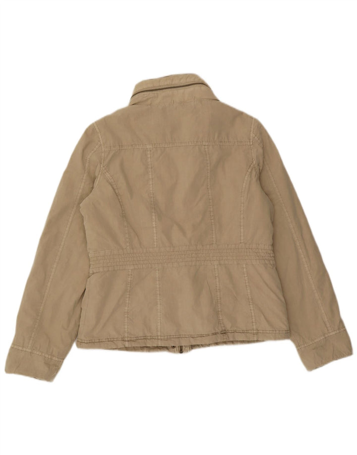 Giacca pratica con cappuccio da donna Marks & Spencer UK 12 Cotone beige medio