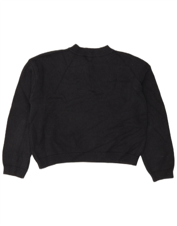 Maglione corto con scollo a V da donna Marks & Spencer UK 14 medio nero