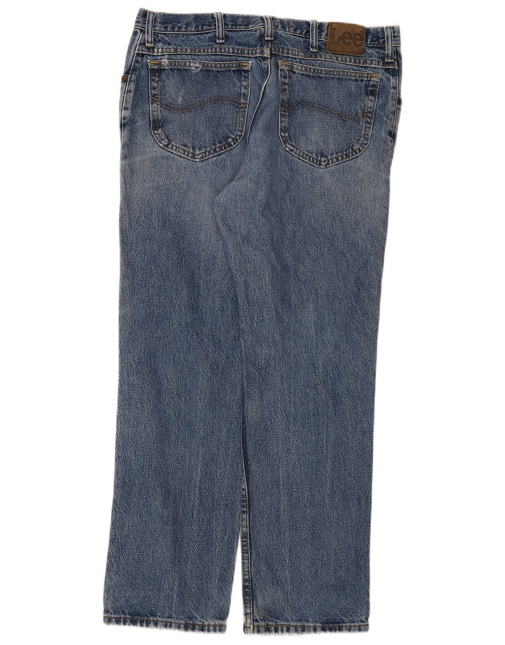 Jeans dritti invecchiati da uomo LEE W36 L30 in cotone blu