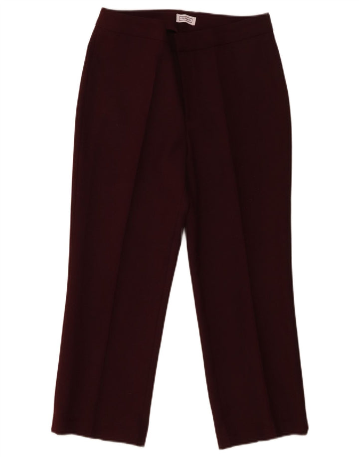 Pantaloni Capri dritti da donna Stefanel IT 40 Small W26 L21 Bordeaux